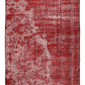 Vintage Isparta Turkish Area Rug 6x10 ft — Red & Gray Overdyed