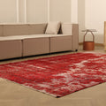 Vintage Isparta Turkish Area Rug 6x10 ft — Red & Gray Overdyed