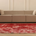 Vintage Isparta Turkish Area Rug 6x10 ft — Red & Gray Overdyed