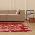 Vintage Isparta Turkish Area Rug 6x10 ft — Red & Gray Overdyed