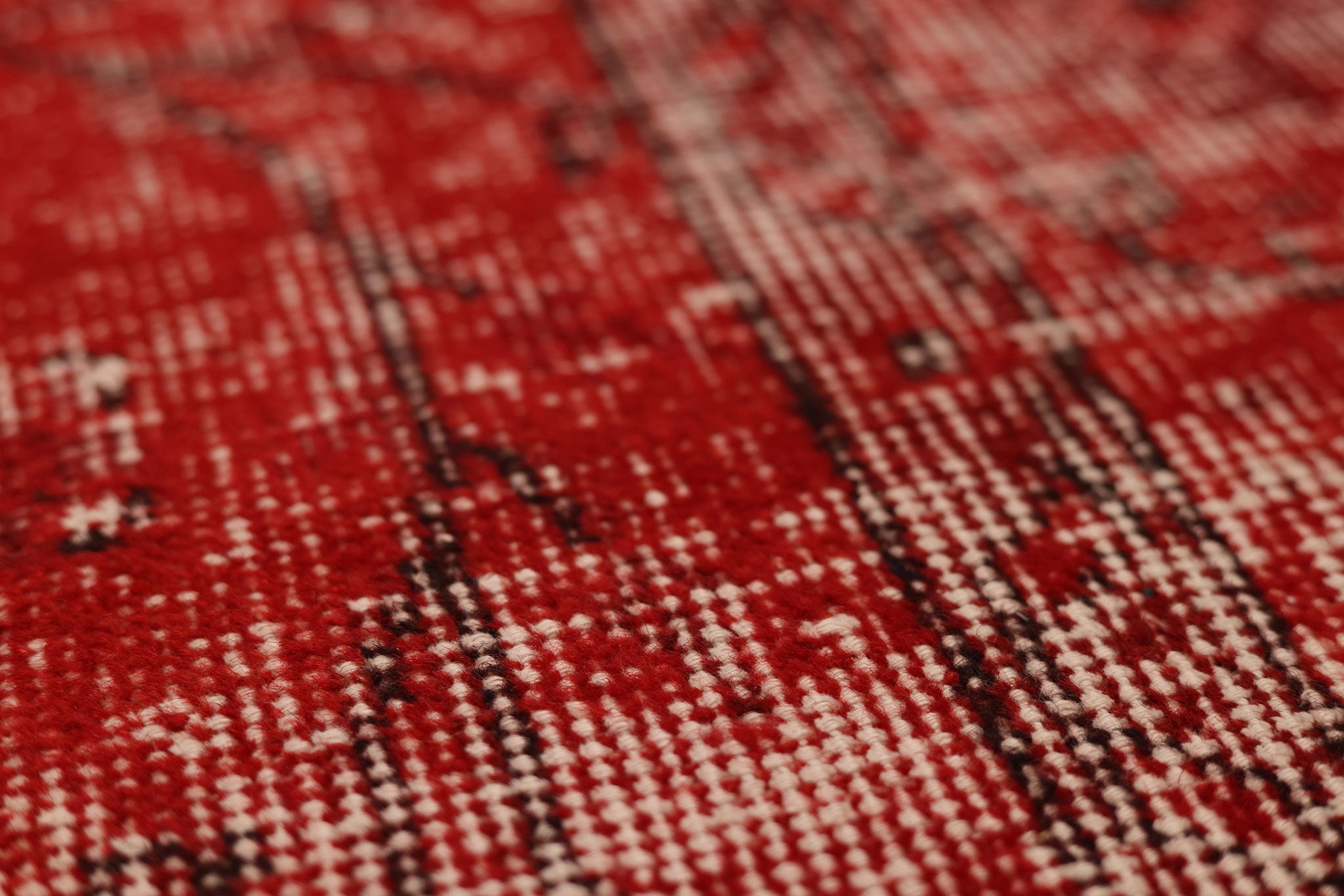 Vintage Isparta Turkish Area Rug 6x10 ft — Red & Gray Overdyed
