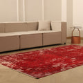 Vintage Isparta Turkish Area Rug 5x9 ft — Red Overdyed (No. 40086)