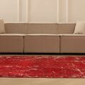 Vintage Isparta Turkish Area Rug 5x9 ft — Red Overdyed (No. 40086)