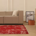 Vintage Isparta Turkish Area Rug 5x9 ft — Red Overdyed (No. 40086)