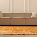 Vintage Isparta Turkish Area Rug 5x9 ft — Orange Overdyed