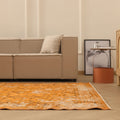 Vintage Isparta Turkish Area Rug 5x9 ft — Orange Overdyed
