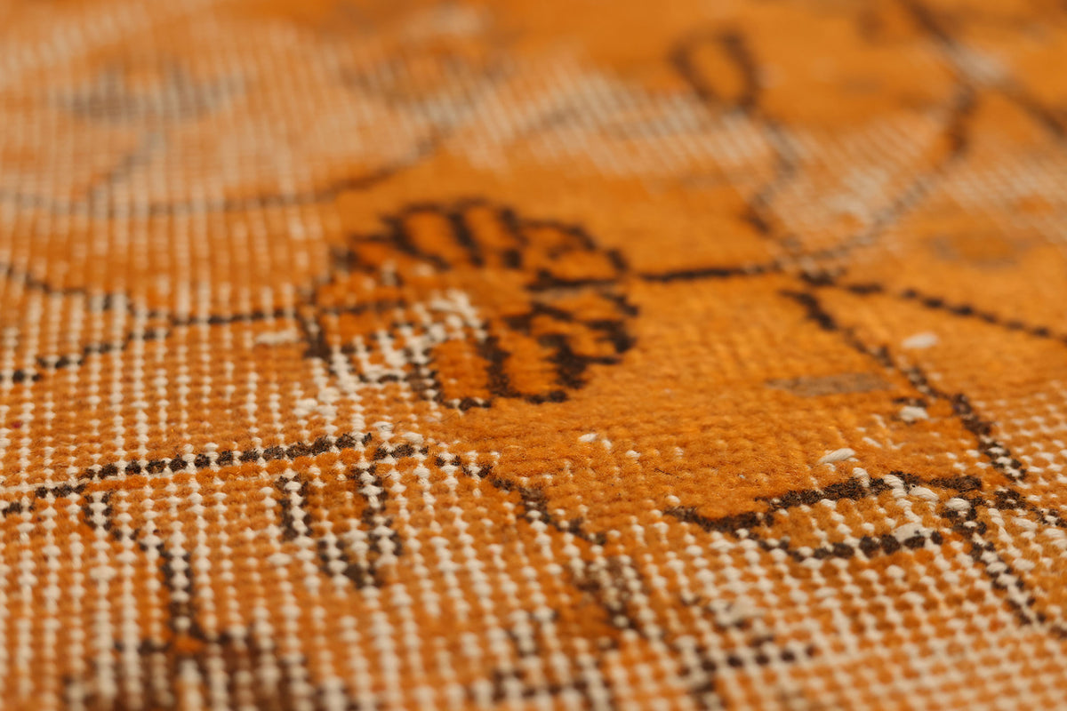 Vintage Isparta Turkish Area Rug 5x9 ft — Orange Overdyed