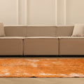 Vintage Isparta Turkish Area Rug 5x8 ft — Orange Overdyed