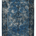 Vintage Isparta Turkish Area Rug 6x9 ft — Blue & Gray Overdyed
