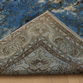 Vintage Isparta Turkish Area Rug 6x9 ft — Blue & Gray Overdyed