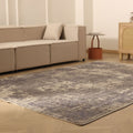 Vintage Manisa Turkish Area Rug 6x9 ft — Gray & Beige Distressed