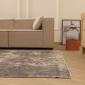 Vintage Manisa Turkish Area Rug 6x9 ft — Gray & Beige Distressed