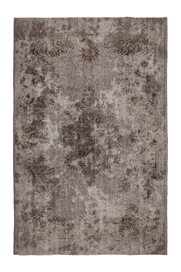 Vintage Isparta Turkish Area Rug 5x9 ft — Gray & Brown Distressed (No. 40112)