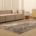 Vintage Isparta Turkish Area Rug 5x9 ft — Gray & Brown Distressed (No. 40112)