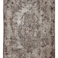 Vintage Isparta Turkish Area Rug 5x8 ft — Beige & Brown Floral (No. 40115)