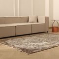 Vintage Isparta Turkish Area Rug 5x8 ft — Beige & Brown Floral (No. 40115)