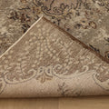 Vintage Isparta Turkish Area Rug 5x8 ft — Beige & Brown Floral (No. 40115)