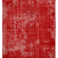 Vintage Isparta Turkish Area Rug 6x9 ft — Red Overdyed