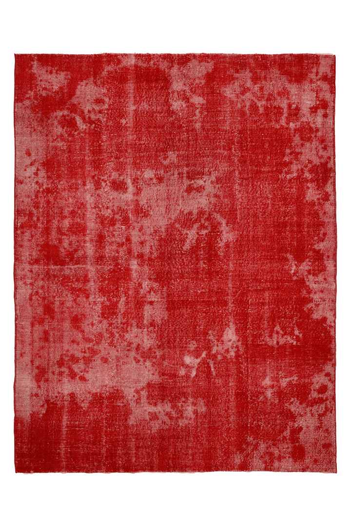 Vintage Isparta Turkish Area Rug 6x9 ft — Red Overdyed