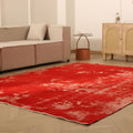 Vintage Isparta Turkish Area Rug 6x9 ft — Red Overdyed