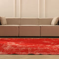 Vintage Isparta Turkish Area Rug 6x9 ft — Red Overdyed