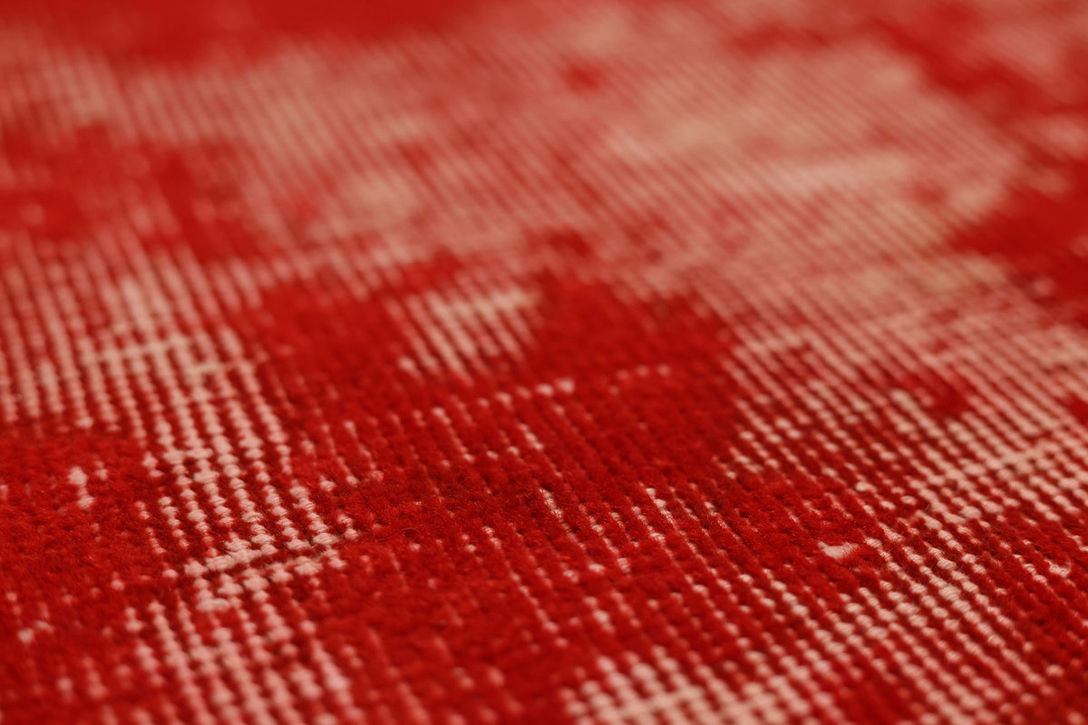 Vintage Isparta Turkish Area Rug 6x9 ft — Red Overdyed
