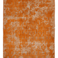 Vintage Isparta Turkish Area Rug 7x10 ft — Orange & Beige Overdyed