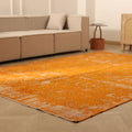 Vintage Isparta Turkish Area Rug 7x10 ft — Orange & Beige Overdyed