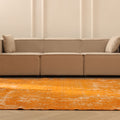 Vintage Isparta Turkish Area Rug 7x10 ft — Orange & Beige Overdyed