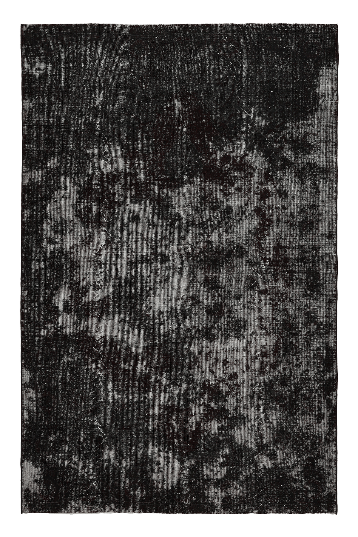 Vintage Isparta Turkish Area Rug 6x9 ft — Gray Overdyed (No. 40125)