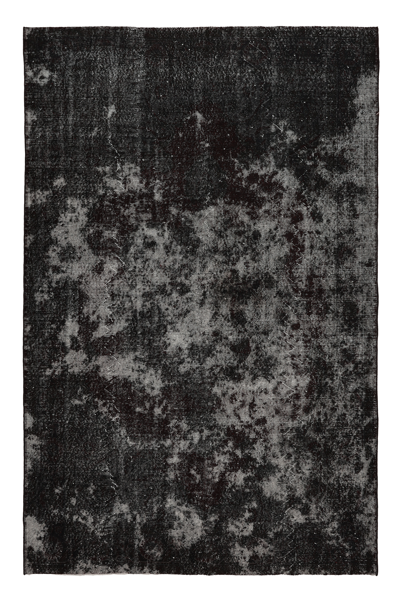 Vintage Isparta Turkish Area Rug 6x9 ft — Gray Overdyed (No. 40125)