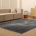 Vintage Isparta Turkish Area Rug 5x8 ft — Gray Overdyed (No. 40131)