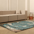 Vintage Isparta Turkish Area Rug 5x8 ft — Blue & Gray Distressed (No. 40132)