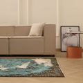 Vintage Isparta Turkish Area Rug 5x8 ft — Blue & Gray Distressed (No. 40132)