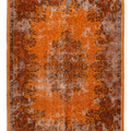 Vintage Isparta Turkish Area Rug 6x8 ft — Orange Overdyed