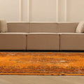 Vintage Isparta Turkish Area Rug 6x8 ft — Orange Overdyed