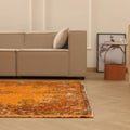 Vintage Isparta Turkish Area Rug 6x8 ft — Orange Overdyed
