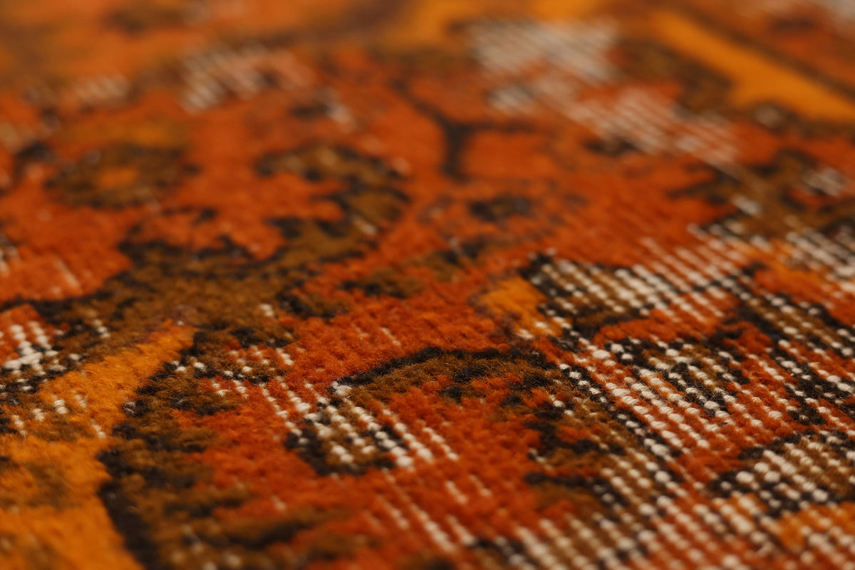 Vintage Isparta Turkish Area Rug 6x8 ft — Orange Overdyed