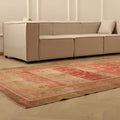 Vintage Van Turkish Area Rug 6x13 ft — Red & Brown Floral