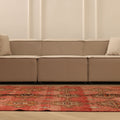 Vintage Malatya Turkish Area Rug 5x10 ft — Red & Brown Geometric