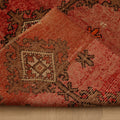 Vintage Malatya Turkish Area Rug 5x10 ft — Red & Brown Geometric