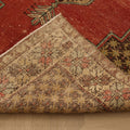 Vintage Nevşehir Turkish Area Rug 4x9 ft — Red & Brown Geometric
