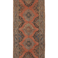 Vintage Konya Turkish Runner Rug 4x12 ft — Red & Blue Geometric