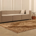 Vintage Manisa Turkish Area Rug 5x10 ft — Brown & Beige Floral