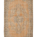 Vintage Manisa Turkish Area Rug 5x9 ft — Orange & Blue Distressed
