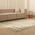 Vintage Isparta Turkish Area Rug 5x8 ft — Beige & Green Floral (No. 40167)