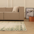 Vintage Isparta Turkish Area Rug 5x8 ft — Beige & Green Floral (No. 40167)