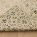 Vintage Isparta Turkish Area Rug 5x8 ft — Beige & Green Floral (No. 40167)