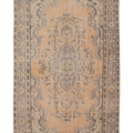 Vintage Manisa Turkish Area Rug 5x9 ft — Orange & Blue Floral (No. 40170)