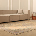 Vintage Manisa Turkish Area Rug 5x9 ft — Orange & Blue Floral (No. 40170)